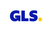 The image displays the GLS logo in bold blue letters, followed by a yellow dot, symbolizing its reputable Freight Shipping Services, all set against a clean white background.
