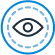 Group 427321731 Icon of a blue eye centered within a black circle, surrounded by a larger blue dotted circle, symbolizing the vision and clarity needed in freight agent opportunities.