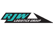 Logo for RJW Logistics Group, highlighting its Freight Shipping Services. The letters RJW appear in teal, with Logistics Group in black below. A black and white triangular shape extends to the right, symbolizing their forward-thinking approach.