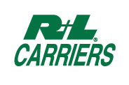 The image showcases the logo of R+L Carriers with R+L Carriers in bold green letters on a pristine white background, reminiscent of a design style seen in T Force Freight branding.