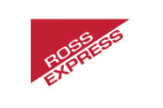 The red triangular logo of Ross Express, featuring the words ROSS EXPRESS in white and oriented diagonally, represents a commitment to efficient freight shipping services. The sleek design stands out against a clean white background.