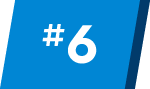 6 A blue parallelogram with the white text #6 in the center.