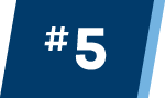 5 White text reading #5 on a dark blue background with a lighter blue diagonal stripe on the right side, perfect for highlighting top Freight Agent or 3PL provider rankings.