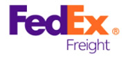 FedEx Freight logo with Fed in purple, Ex in orange, and Freight in gray below, on a white background.