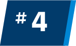 A blue geometric shape with a white #4 centered on it, a lighter blue stripe along the right edge, symbolizing connectivity often seen in a freight agent program.